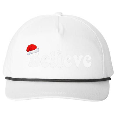 Christmas Believe In Santa Claus Family Retro Xmas Funny Snapback Five-Panel Rope Hat