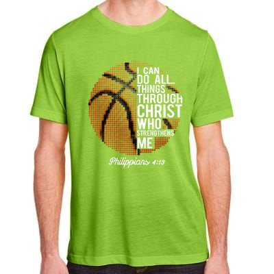 Christian Basketball I Can Do All Things Philippians 4:13 Gift Adult ChromaSoft Performance T-Shirt