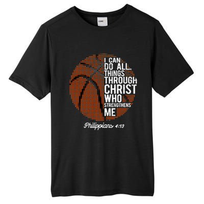 Christian Basketball I Can Do All Things Philippians 4:13 Gift Tall Fusion ChromaSoft Performance T-Shirt