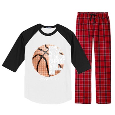 Christian Basketball I Can Do All Things Philippians 4:13 Gift Raglan Sleeve Pajama Set