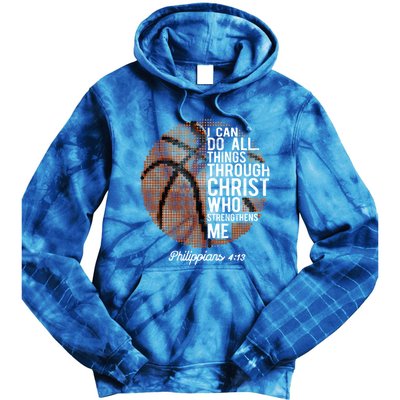 Christian Basketball I Can Do All Things Philippians 4:13 Gift Tie Dye Hoodie