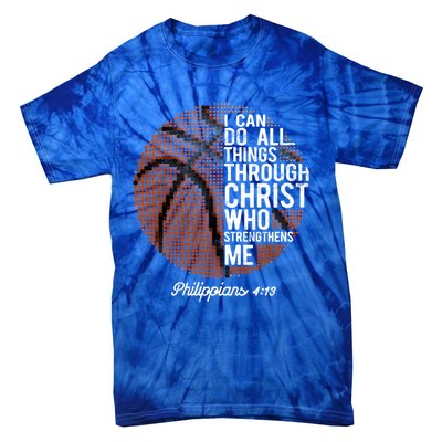 Christian Basketball I Can Do All Things Philippians 4:13 Gift Tie-Dye T-Shirt