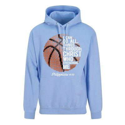 Christian Basketball I Can Do All Things Philippians 4:13 Gift Unisex Surf Hoodie