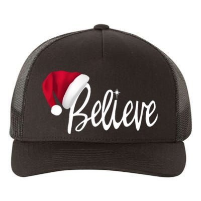 Christmas Believe In Santa Claus Yupoong Adult 5-Panel Trucker Hat