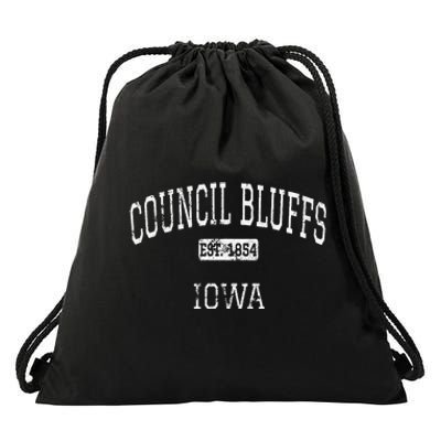 Council Bluffs Iowa IA Vintage Drawstring Bag