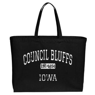 Council Bluffs Iowa IA Vintage Cotton Canvas Jumbo Tote