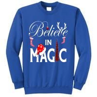 Casual Believe In Magic Of Christmas Tree Buffalo Plaid Gift Sweatshirt