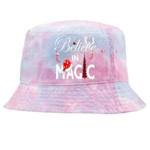 Casual Believe In Magic Of Christmas Tree Buffalo Plaid Gift Tie-Dyed Bucket Hat