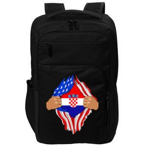 Croatian Blood Inside Me | Croatia Flag Gift Impact Tech Backpack