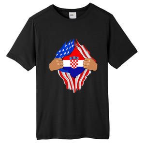 Croatian Blood Inside Me | Croatia Flag Gift Tall Fusion ChromaSoft Performance T-Shirt