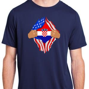 Croatian Blood Inside Me | Croatia Flag Gift Adult ChromaSoft Performance T-Shirt