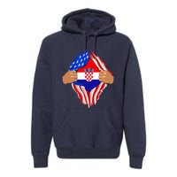 Croatian Blood Inside Me | Croatia Flag Gift Premium Hoodie