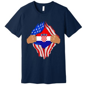 Croatian Blood Inside Me | Croatia Flag Gift Premium T-Shirt