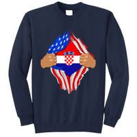 Croatian Blood Inside Me | Croatia Flag Gift Tall Sweatshirt