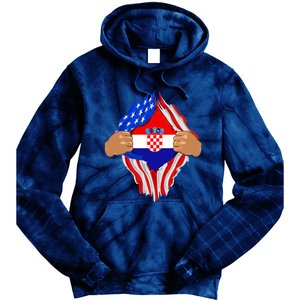 Croatian Blood Inside Me | Croatia Flag Gift Tie Dye Hoodie