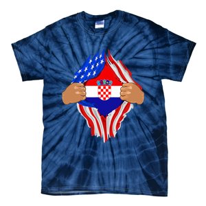 Croatian Blood Inside Me | Croatia Flag Gift Tie-Dye T-Shirt