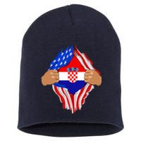 Croatian Blood Inside Me | Croatia Flag Gift Short Acrylic Beanie