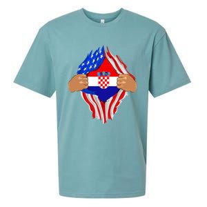 Croatian Blood Inside Me | Croatia Flag Gift Sueded Cloud Jersey T-Shirt