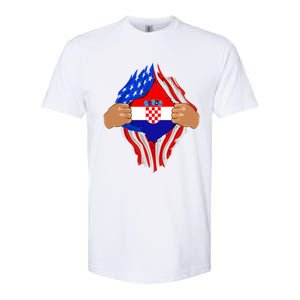 Croatian Blood Inside Me | Croatia Flag Gift Softstyle CVC T-Shirt