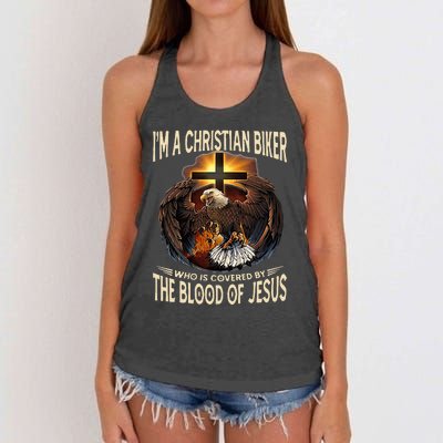 Christian Biker IM That Motorcycle Riding Jesus Freak Faith Women's Knotted Racerback Tank