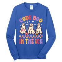 Code Boo In The Icu Nurse Halloween Ghost Fun Great Gift Tall Long Sleeve T-Shirt