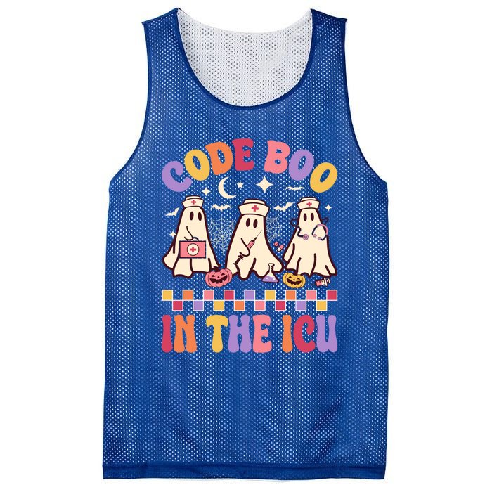 Code Boo In The Icu Nurse Halloween Ghost Fun Great Gift Mesh Reversible Basketball Jersey Tank