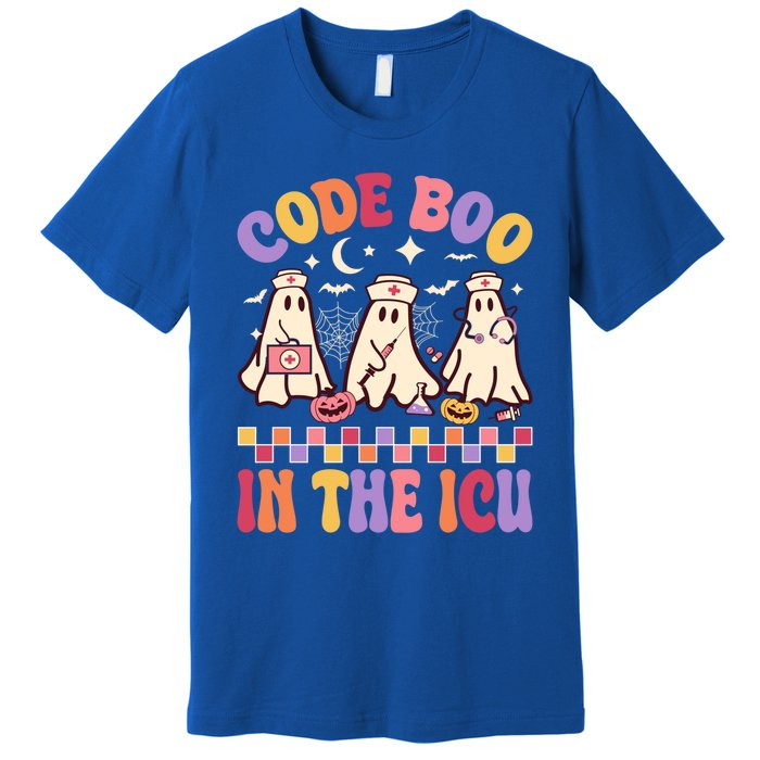 Code Boo In The Icu Nurse Halloween Ghost Fun Great Gift Premium T-Shirt