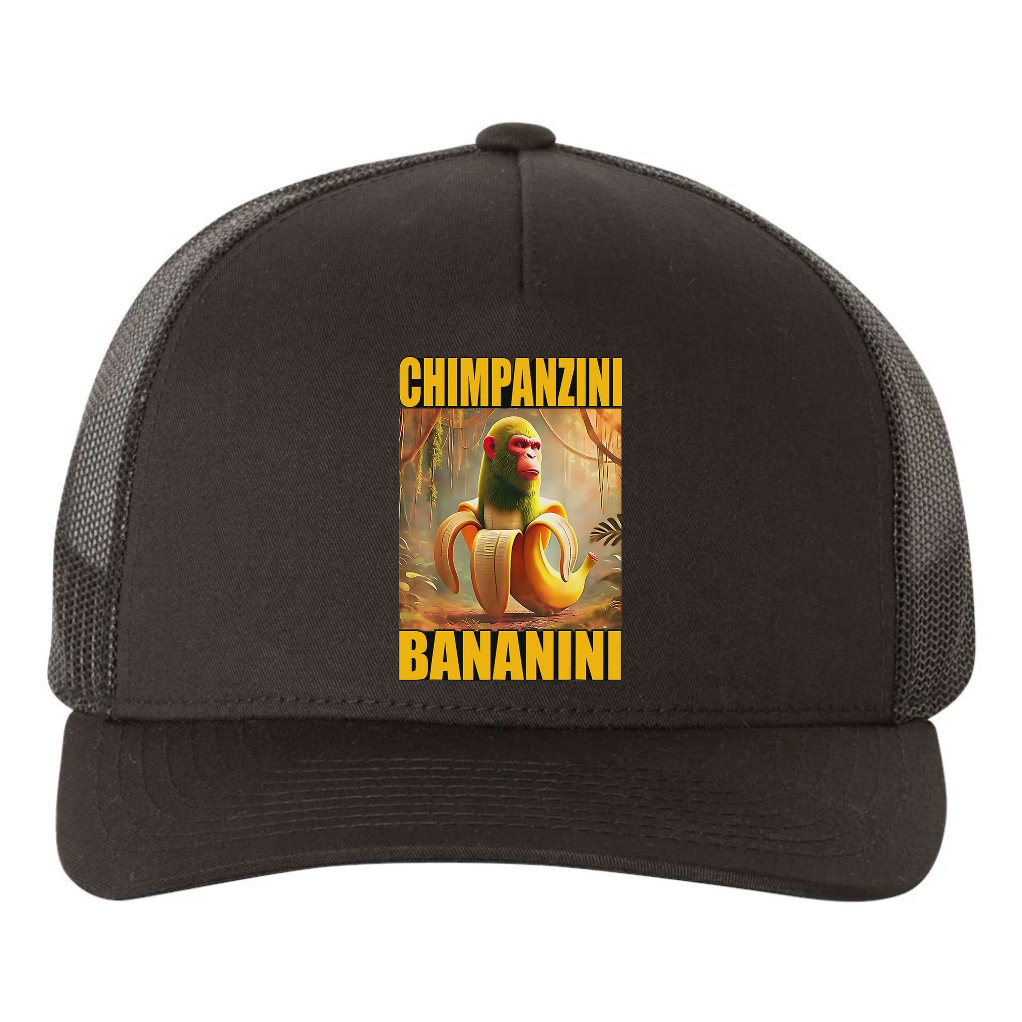 Chimpanzini Bananini Italian Brainrot Meme, Gilrs, Yupoong Adult 5-Panel Trucker Hat