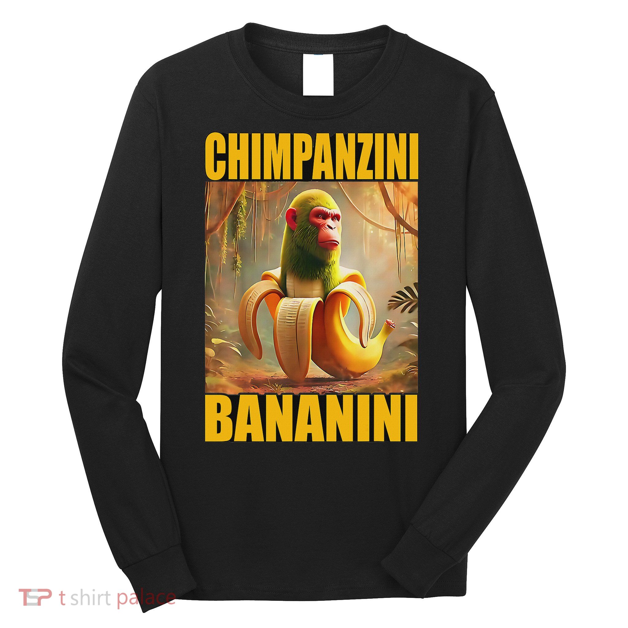 Chimpanzini Bananini Italian Brainrot Meme, Gilrs, Long Sleeve Shirt