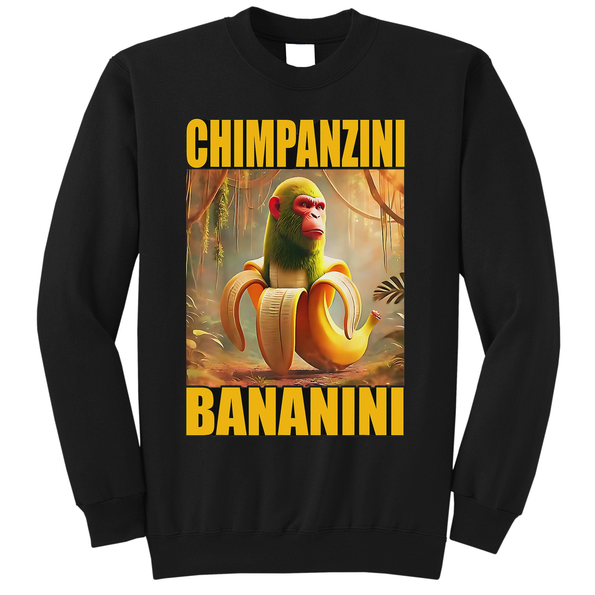 Chimpanzini Bananini Italian Brainrot Meme, Gilrs, Sweatshirt