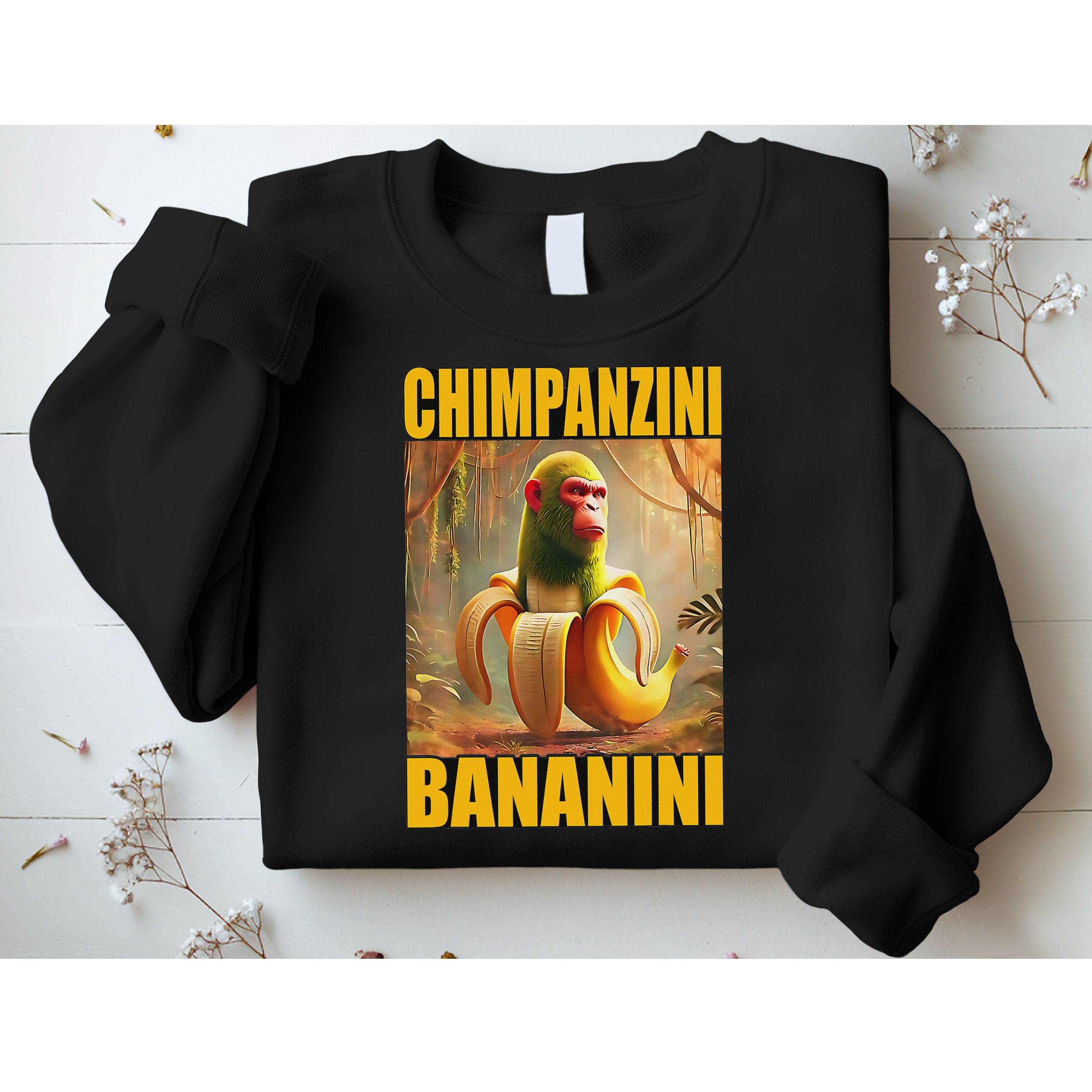 Chimpanzini Bananini Italian Brainrot Meme, Gilrs, Sweatshirt