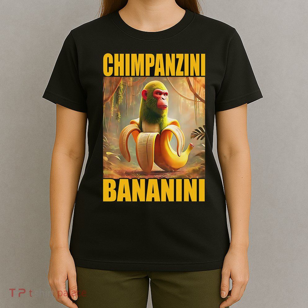Chimpanzini Bananini Italian Brainrot Meme, Gilrs, T-Shirt