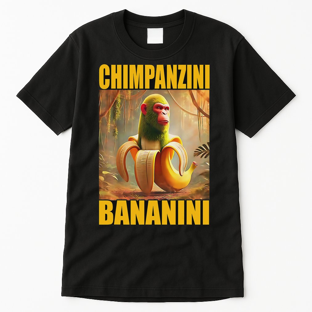Chimpanzini Bananini Italian Brainrot Meme, Gilrs, Tall T-Shirt