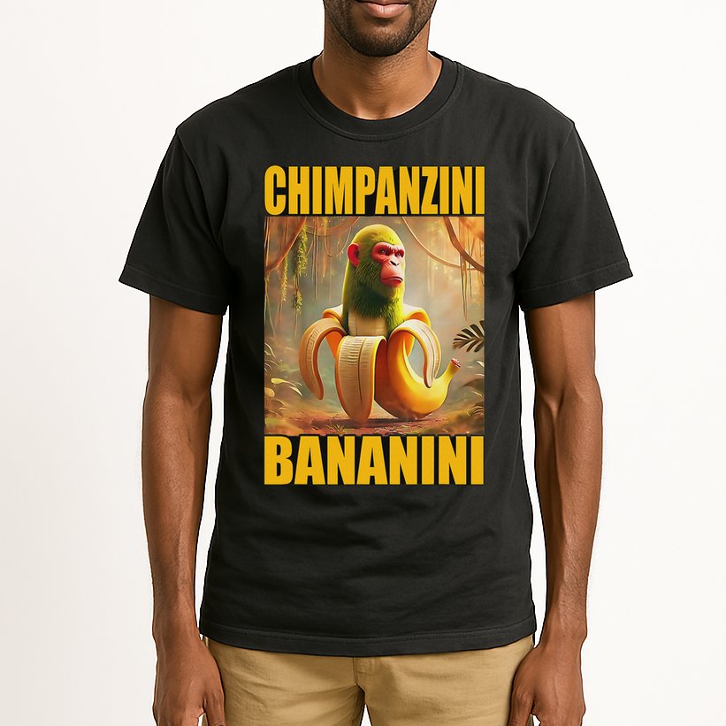 Chimpanzini Bananini Italian Brainrot Meme, Gilrs, Tall T-Shirt