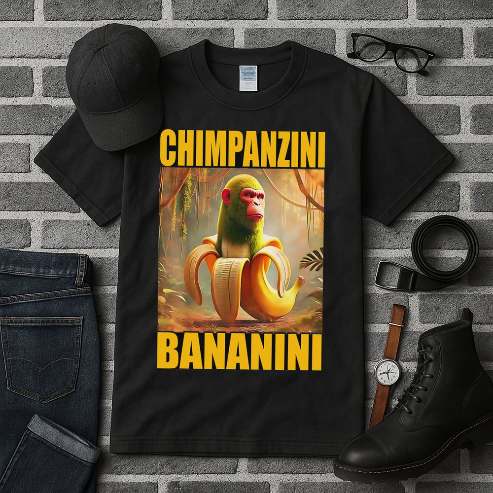 Chimpanzini Bananini Italian Brainrot Meme, Gilrs, Tall T-Shirt