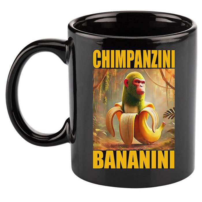 Chimpanzini Bananini Italian Brainrot Meme, Gilrs, 11oz C Handle Ceramic Mug