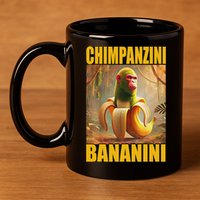 Chimpanzini Bananini Italian Brainrot Meme, Gilrs, 11oz C Handle Ceramic Mug