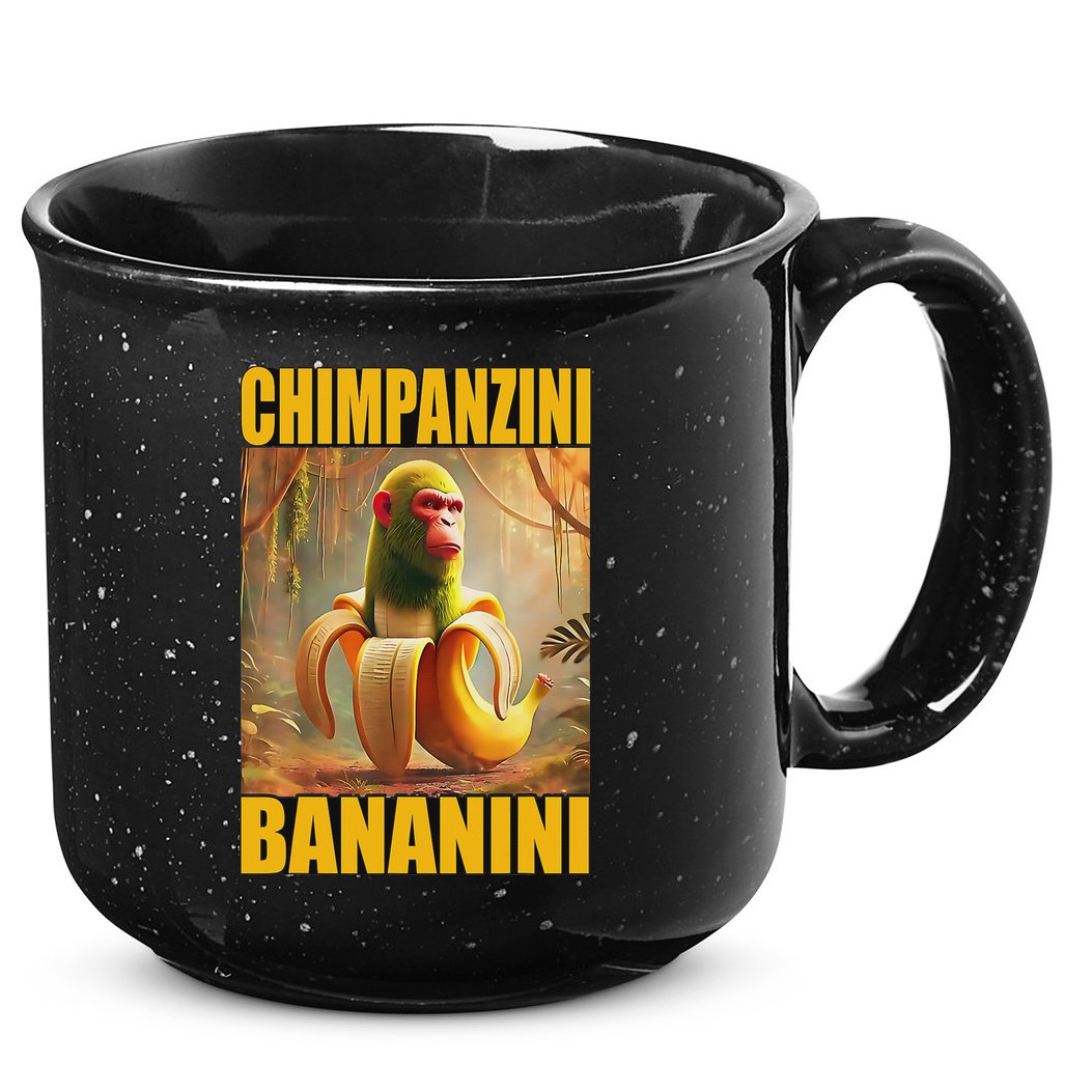 Chimpanzini Bananini Italian Brainrot Meme, Gilrs, 15oz Campfire Ceramic Mug