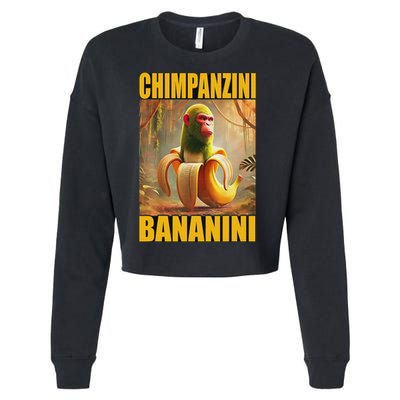 Chimpanzini Bananini Italian Brainrot Meme, Gilrs, Cropped Pullover Crew