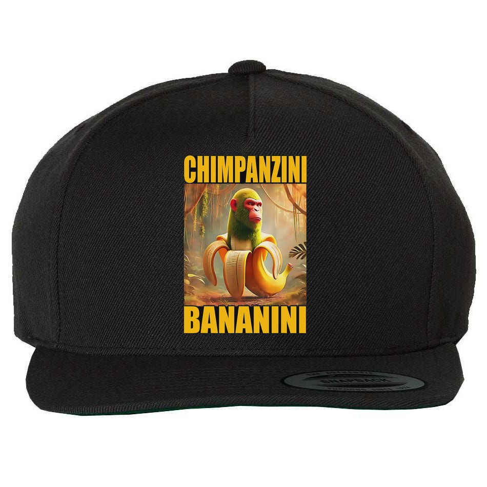 Chimpanzini Bananini Italian Brainrot Meme, Gilrs, Wool Snapback Cap