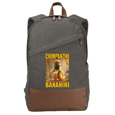 Chimpanzini Bananini Italian Brainrot Meme, Gilrs, Cotton Canvas Backpack