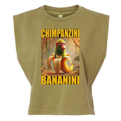 Chimpanzini Bananini Italian Brainrot Meme, Gilrs, Garment-Dyed Women's Muscle Tee