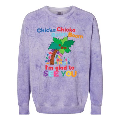 Chicka Boom IM Glad To See You Colorblast Crewneck Sweatshirt