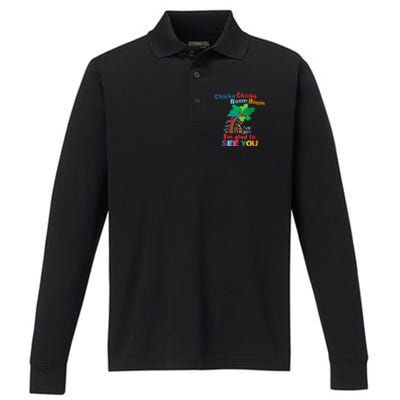 Chicka Boom IM Glad To See You Performance Long Sleeve Polo