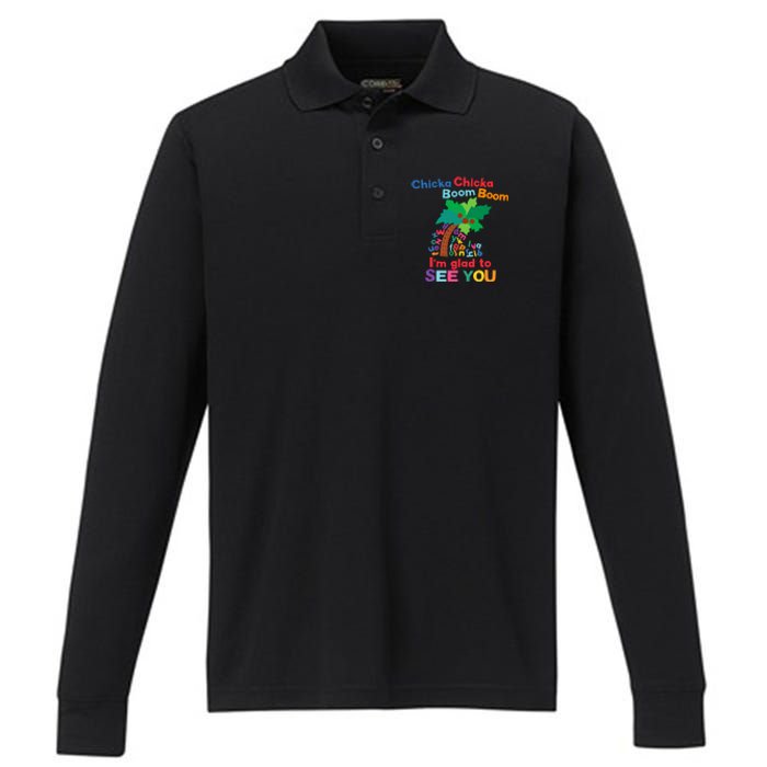 Chicka Boom IM Glad To See You Performance Long Sleeve Polo