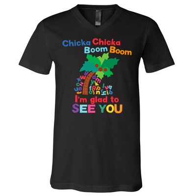 Chicka Boom IM Glad To See You V-Neck T-Shirt