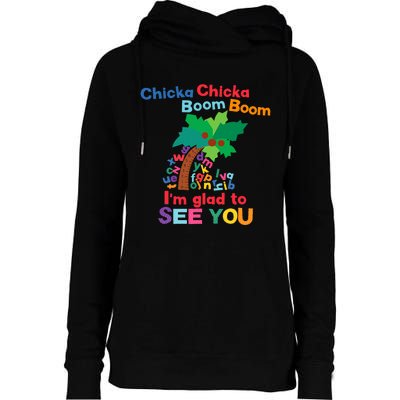 Chicka Boom IM Glad To See You Womens Funnel Neck Pullover Hood