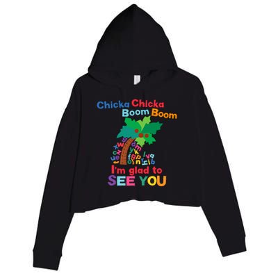 Chicka Boom IM Glad To See You Crop Fleece Hoodie