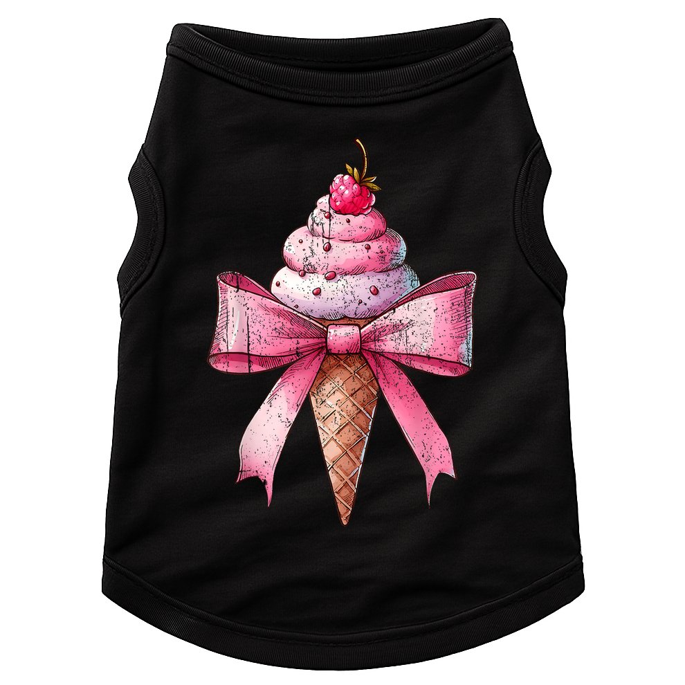 Coquette Bow Ice Cream Cone Ribbon Mom Mothers Day Girl Retro Doggie Tank