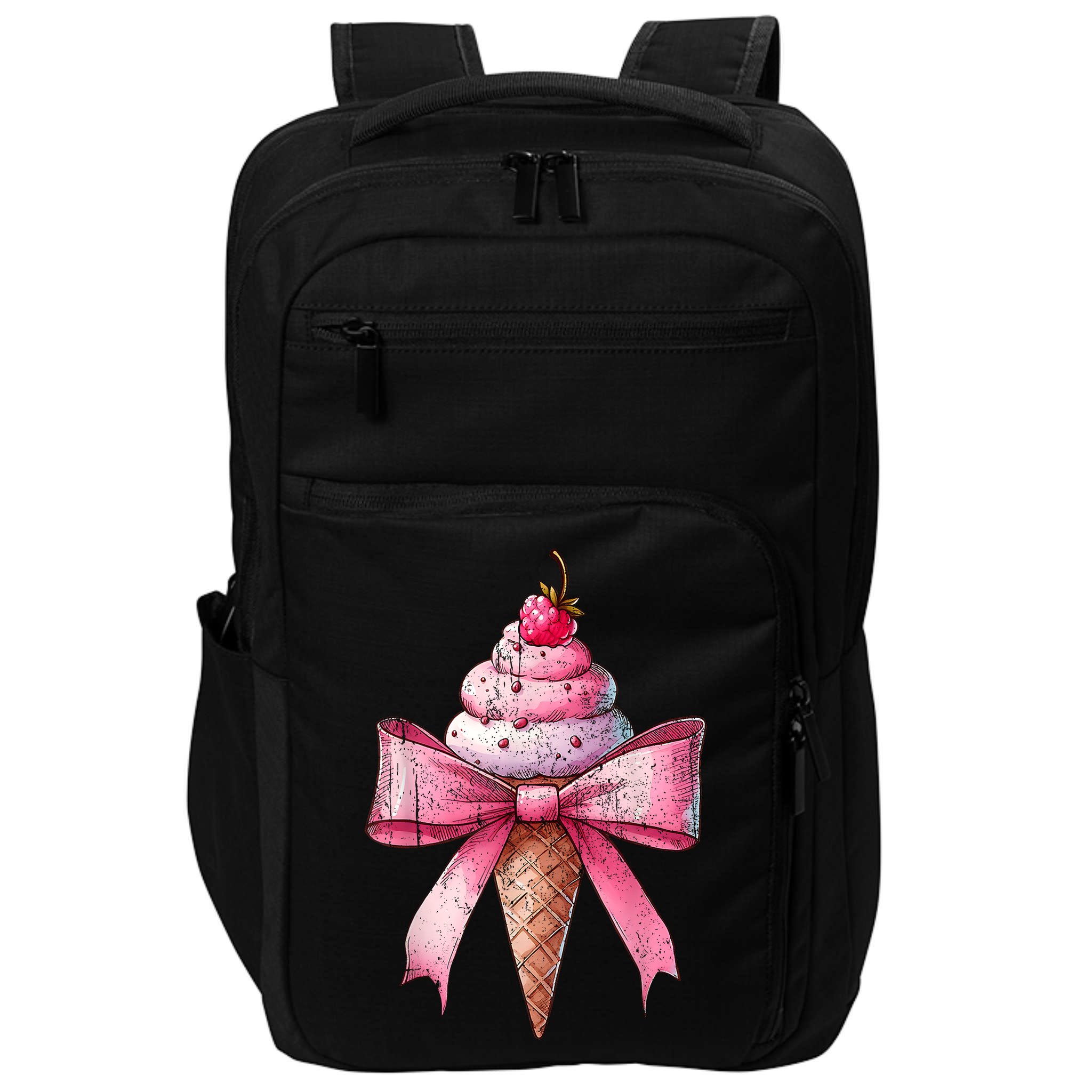 Coquette Bow Ice Cream Cone Ribbon Mom Mothers Day Girl Retro Impact Tech Backpack